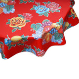 FreckledSage.com Lemons and Roses Red Round tablecloth