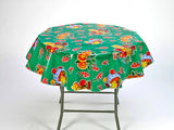 freckled sage fruit basket green round tablecloth