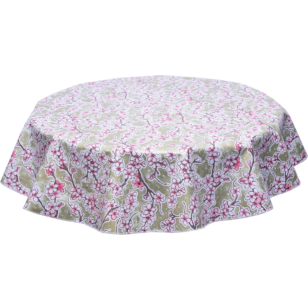 Round Tablecloth Cherry Blossom Gold
