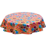FreckledSage.com Round Tablecloth Bloom Orange