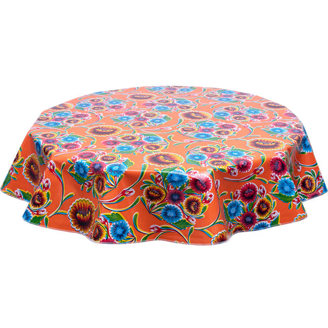 FreckledSage.com Round Tablecloth Bloom Orange