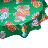 FreckledSage.com Lemons and Roses Green Round Tablecloth
