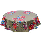 freckled sage christmas tablecloth poinsettias on gold