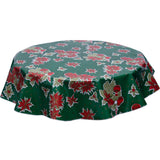 Christmas Stars on Green Round oilcloth tablecloth