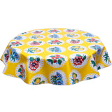 Round Oilcloth Tablecloth Doily 2 yellow