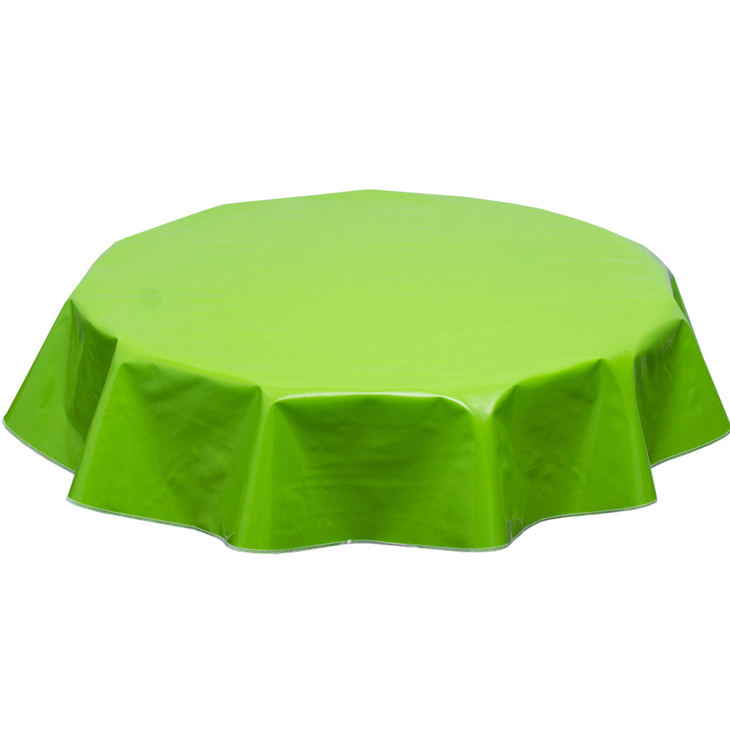 Solid Lime round oilcloth tablecloth