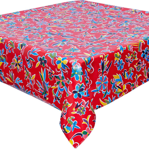 freckledsage animal wonderland red tablecloth