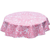 freckled sage round tablecloth pink toile