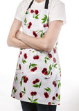 Freckled Sage Oilcloth Apron Cherry White