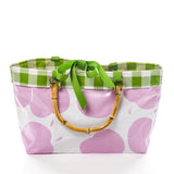 Freckled Sage Oilcloth Bamboo Bag Mod Apple Pink