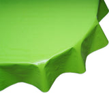 Round oilcloth tablecloth solid lime