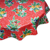 Plums on Red Round oilcloth tablecloth
