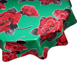 Gardenia on Green round oilcloth tablecloth