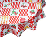 freckled sage teapot red round oilcloth tablecloth