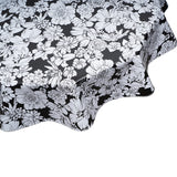 Chelsea Flowers on Black Round Oilcloth Tablecloth
