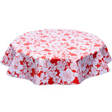 Chelsea Flowers on Red Round oilcloth tablecloth