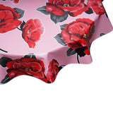 Gardenias on Pink round oilcloth tablecloth