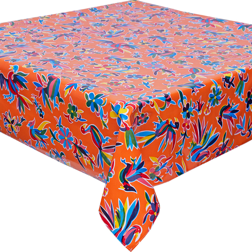 freckled sage animal wonderland orange tablecloth