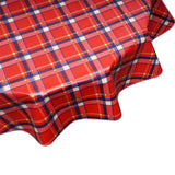 FreckledSage.com Round Red Plaid Tablecloth