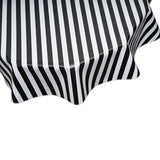 Stripe Black round oilcloth tablecloth