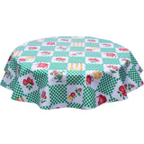 freckled sage teapot green round oilcloth tablecloth