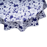 Chelsea Flowers on Navy Round Oilcloth Tablecloth