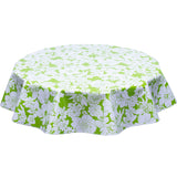 Chelsea Flowers on Lime Round Oilcloth Tablecloth