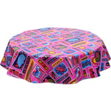 Freckledsage.com Round Tablecloth menagerie Pink
