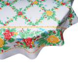 freckled sage round tablecloth yellow english roses
