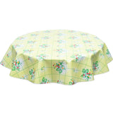 Round Tablecloth Bows and Bouquet on Yellow 