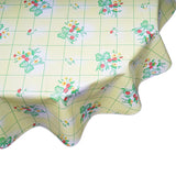 Bows and Bouquet on Yellow round oilcloth tablecloth