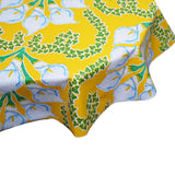 Calla Lilly Yellow Round oilcloth tablecloth