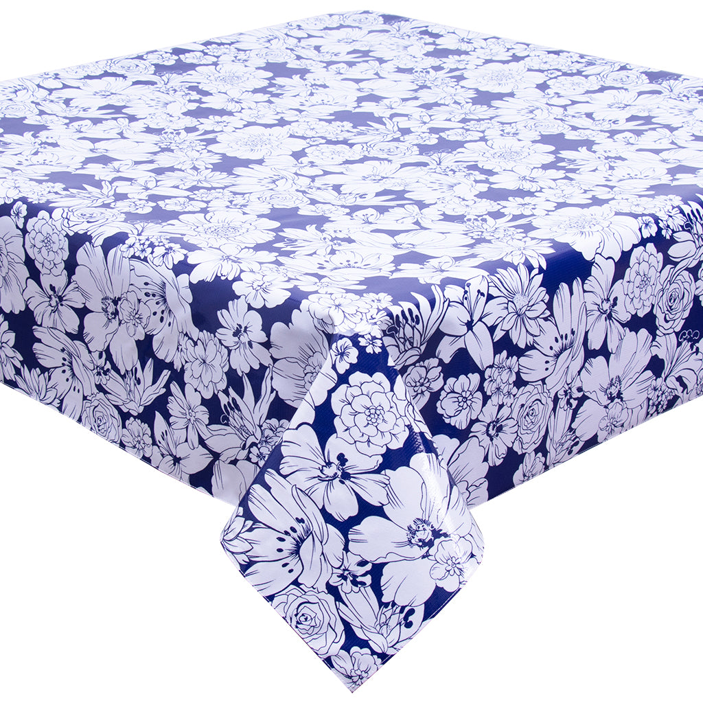 Chelsea Flowers on Navy Tablecloth