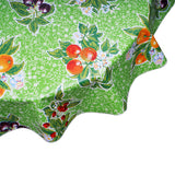 Plums on Lime round  oilcloth tablecloth