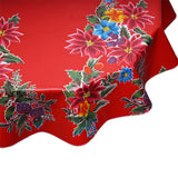 round tablecloth christmas poinsettia red