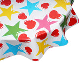 FreckledSage.com Round Tablecloth Hearts & Stars Red and Pink