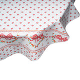 Round Oilcloth Tablecloth Tea Party Red