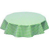 freckled sage round tablecloth houndstooth lime