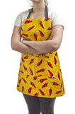 Freckled Sage Oilcloth Apron Chilis on Yellow