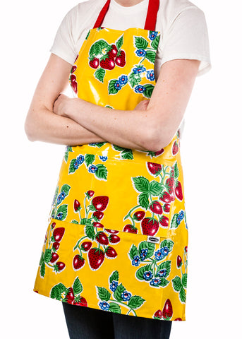 Freckled Sage Aprons Strawberry Yellow