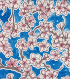 60" Round Oilcloth Tablecloth in Cherry Blossom Blue
