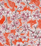 Freckled Sage Oilcloth Swatch Cherry Blossom Orange