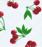 Freckled Sage Oilcloth Swatch Cherries on White