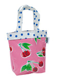 Freckled Sage Oilcloth Chickee Bag Cherry Pink