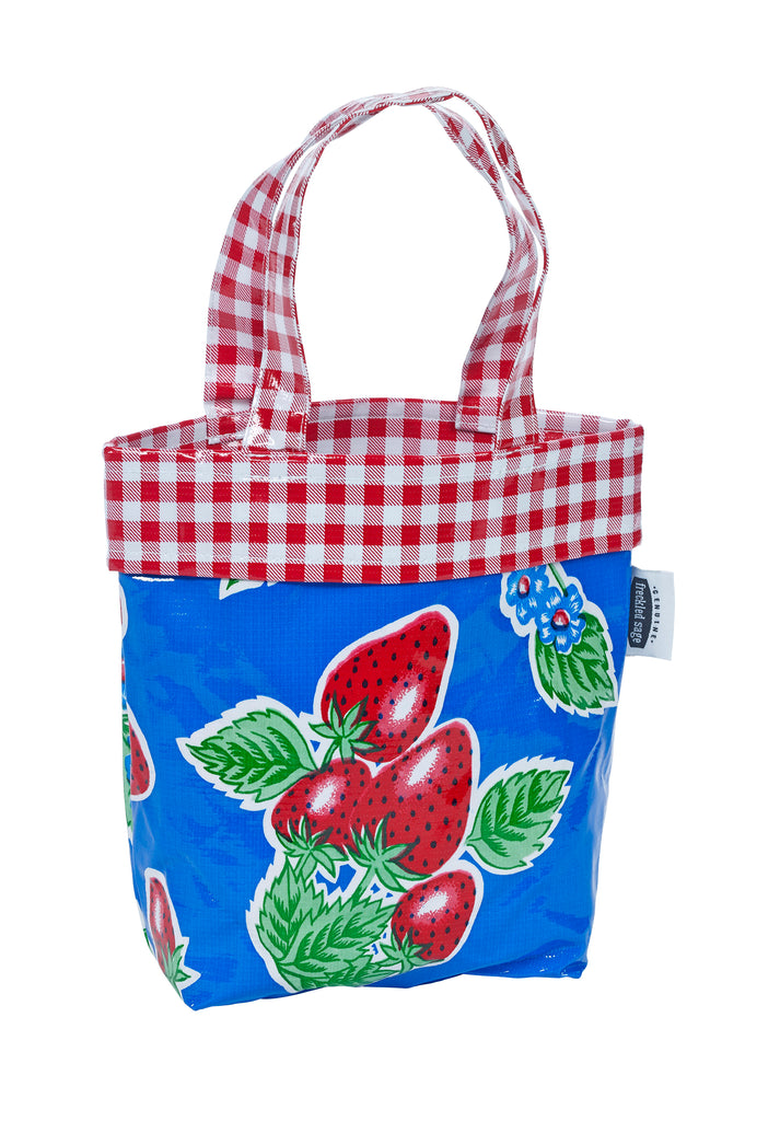 Freckled Sage Oilcloth Chickee Bag Strawberry Blue