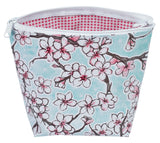 Freckled Sage Oilcloth Cosmetic Bag Cherry Blossom Aqua