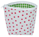 Freckled Sage Oilcloth Pink Dots Cosmetic Bag
