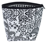 Freckled Sage Oilcloth Cosmetic Bag Black Toile