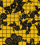 Freckled Sage Oilcloth Swatch Black on Yellow Day of Dead