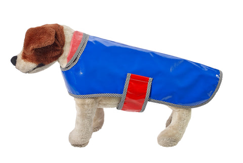 Freckled Sage Oilcloth Doggie Raincoat Solid Blue